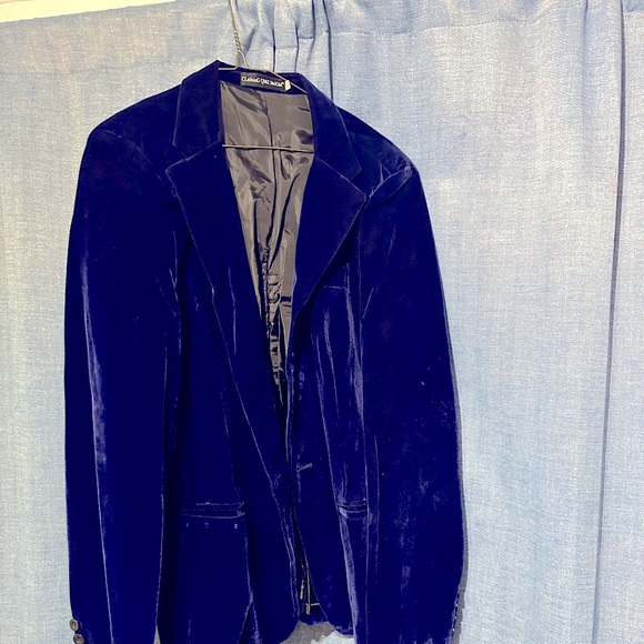 Velvet blazer 38R color blue. - Picture 1 of 1